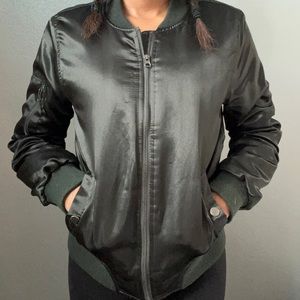 Forever 21 dark green bomber jacket